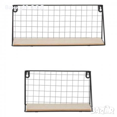 Сет от 2 броя етажерки-дърво и метал, снимка 3 - Етажерки - 32189199