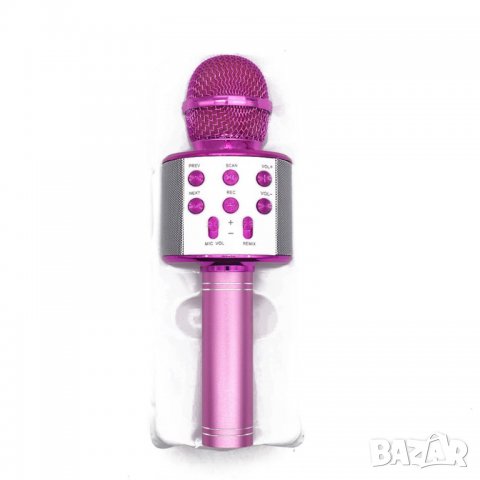 Безжичен Микрофон с Блутут и вградени тонколони WS-858, снимка 2 - Микрофони - 32200285