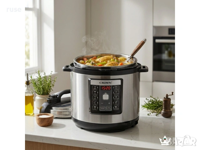 НОВИ! Мултикукър под налягане Crown 1000W 6 л 11 програми, снимка 4 - Мултикукъри - 54220458