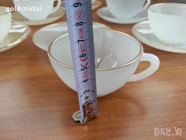 Френски аркопал чаши за чай кафе, снимка 3 - Антикварни и старинни предмети - 36771233