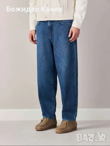 Denim Blue Super Baggy Jeans 36/34, снимка 6 - Дънки - 56448318