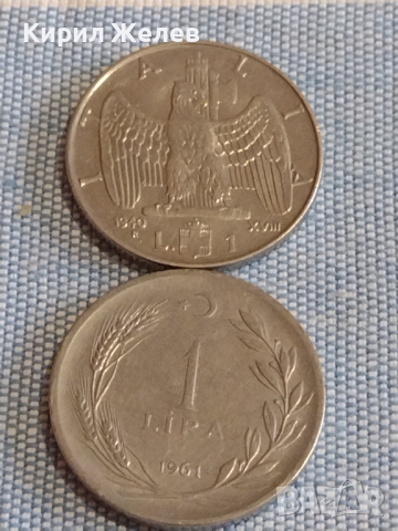 Две монети 1 лира 1940г. Италия / 1 лира 1961г. Турция за КОЛЕКЦИЯ ДЕКОРАЦИЯ 26357