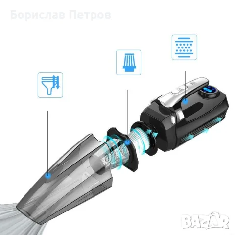 Автомобилна прахосмукачка 4 в 1 Rundong R-6055, снимка 3 - Аксесоари и консумативи - 56009671