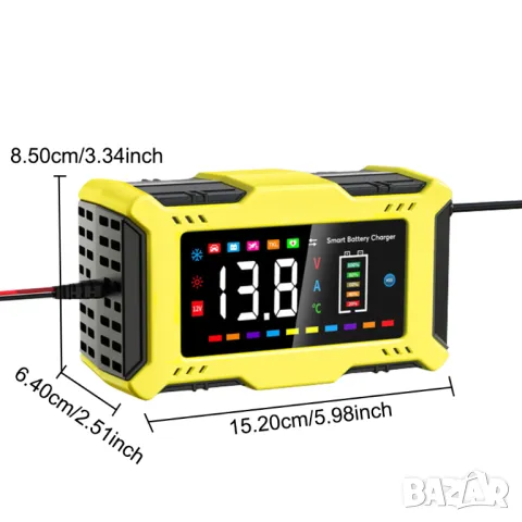 Смарт Импулсно Зарядно за Акумулатори 12v 6A, снимка 5 - Аксесоари и консумативи - 50241018