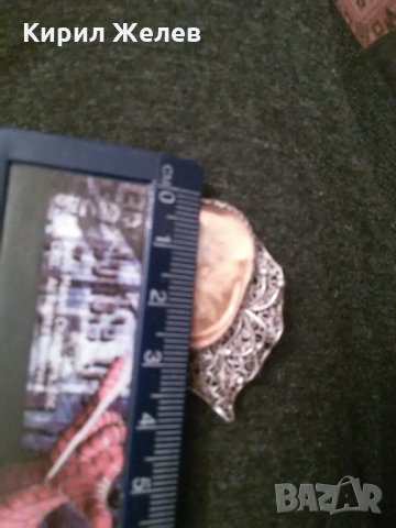 РЕТРО СРЕБЪРНА ФИЛИГРАН със СМОЛА ФЛОРАЛНА БРОШКА ВИСОКА ПРОБА СРЕБРО ГРАНУЛАЦИЯ БИЖУ 8059, снимка 12 - Антикварни и старинни предмети - 30343452