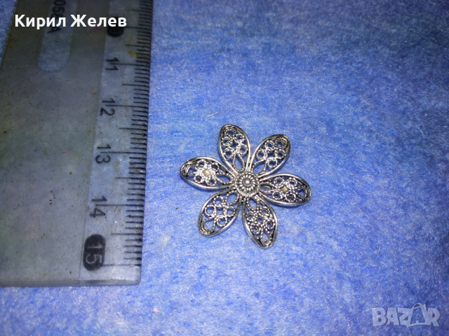 СТАРА ФЛОРАЛНА ФИЛИГРАННА СРЕБЪРНА БРОШКА ЦВЕТЕ СРЕБРО 925 ФИНА РЪЧНА МАЙСТОРСКА ИЗРАБОТКА 43305, снимка 7 - Антикварни и старинни предмети - 44664209