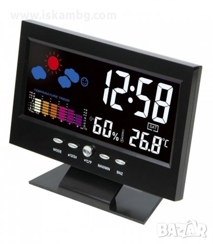 НАСТОЛЕН ЧАСОВНИК С ГОЛЯМ ДИСПЛЕЙ, ЦВЕТНА МЕТЕОРОЛОГИЧНА СТАНЦИЯ - код 8082, снимка 11 - Други стоки за дома - 33963873