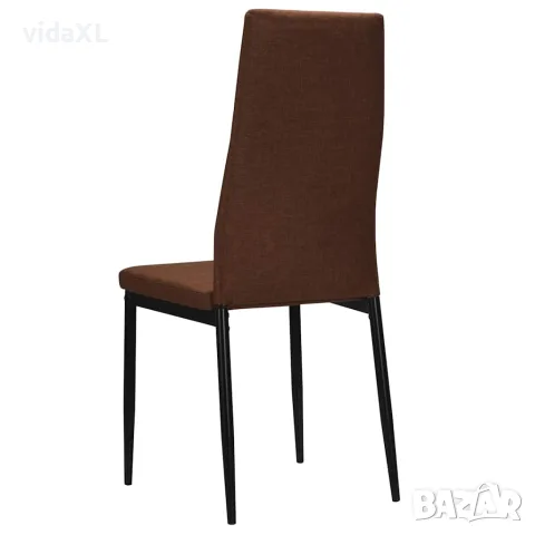 vidaXL Трапезни столове, 4 бр, кафяви, текстил, снимка 4 - Столове - 56146428