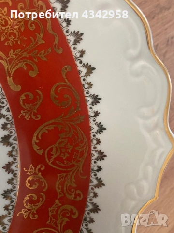  Антична порцеланова чиния Oscar Schlegelmilch.(1910-1930 г.), снимка 4 - Антикварни и старинни предмети - 53879437