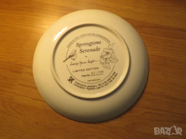 Стара английска чиния красиви птички и цветя за декорация или колекция - красота за вашия дом или оф, снимка 4 - Антикварни и старинни предмети - 50437420