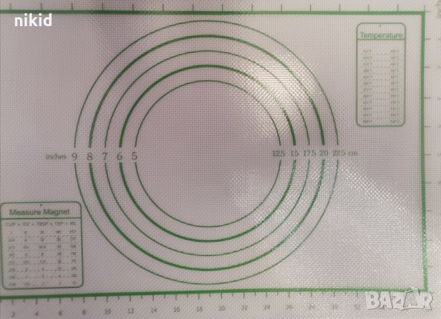 Голяма Разграфена армирана незалепваща прозрачна силиконова подложка за точене печене месене
