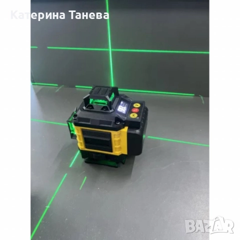 Самонивелиращ Лазерен Нивелир 4D с 16 Линии, Зелен Лазер, Тринога и Куфар, снимка 7 - Куфари с инструменти - 51556828
