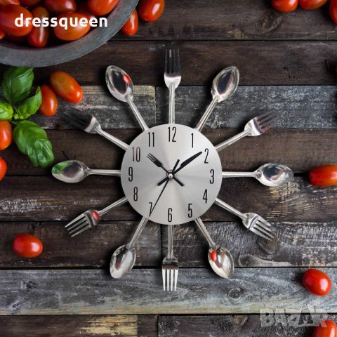 3981 Модерен кухненски часовник вилици лъжици, снимка 6 - Аксесоари за кухня - 30259501