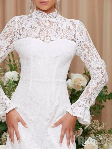 Официална бяла дантелена рокля кръщене , снимка 5 - Рокли - 25425556