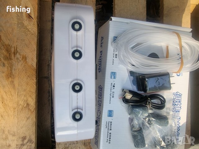 Промо Помпа за Жива Стръв с Зарядна батерия - Ултра безшумна 4 изхода 30часа, снимка 5 - Екипировка - 39646142