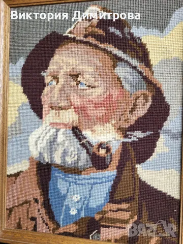 Гоблен "Рибарят" , снимка 4 - Гоблени - 47915656