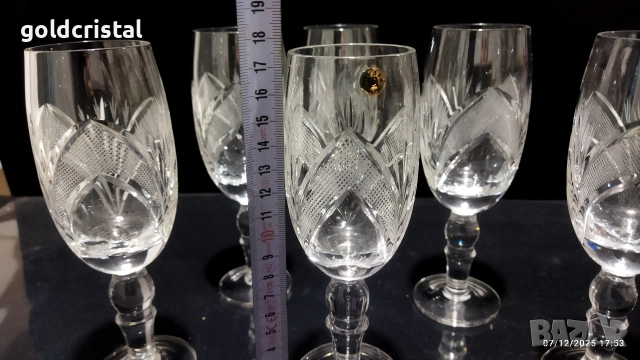 Кристални чаши за вино Рамона , снимка 3 - Антикварни и старинни предмети - 36241346