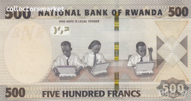 500 франка 2019, Руанда, снимка 2 - Нумизматика и бонистика - 37881020