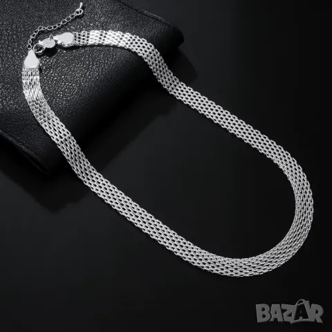Сребърен синджир и гривна, снимка 12 - Бижутерийни комплекти - 48483139