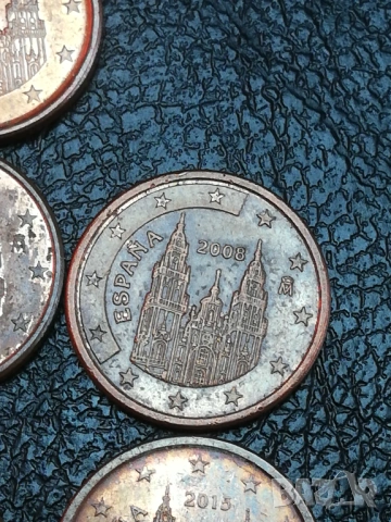 лот от 1 евро-цент Испания-различни години, снимка 3 - Нумизматика и бонистика - 54152467
