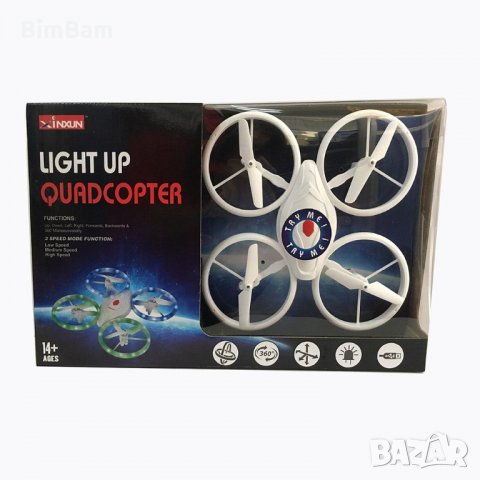 Светещ дрон ASIS R/C QUADCOPTER, снимка 2 - Влакчета, самолети, хеликоптери - 34960224