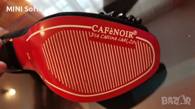 CafeNOIR / Официални италиански обувки на висок ток от естествен велур с червена подметка