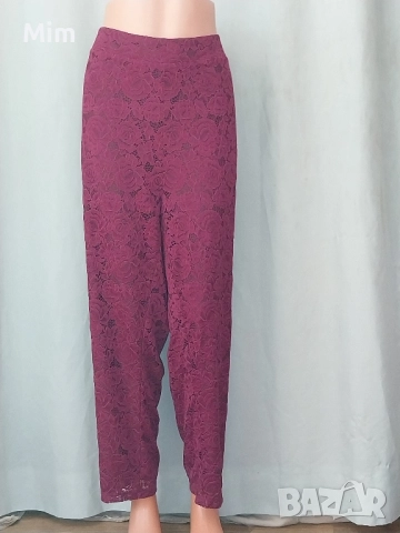 Zizzi 3XL Дантелен панталон бордо, снимка 3 - Панталони - 51460670