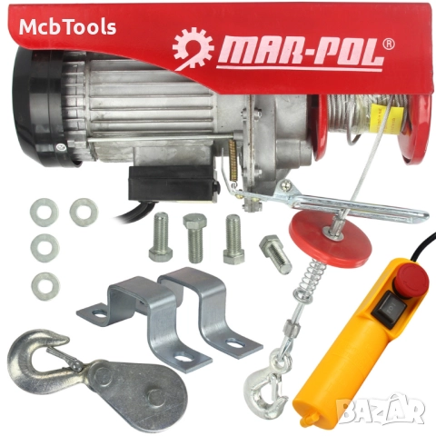 Електрическа въжена лебедка 300/600кг 12м 1200W Mar-Pol