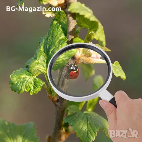 Мощна увеличителна ръчна лупа с дръжка 6X увеличение за четене на книги деца голяма стъклена , снимка 13 - Други инструменти - 50920230