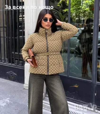 Gucci Елегантно Дамско Зимно Яке С Колан Гучи - Различни Цветове Код E171 , снимка 5 - Якета - 55922435