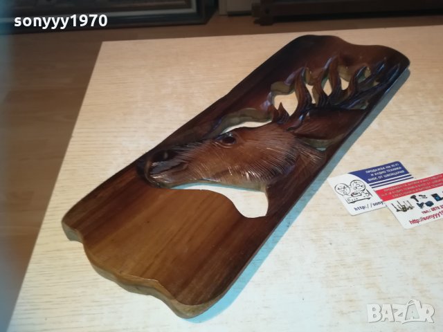 Пано за стена тиково дърво с ЕЛЕН 3112201059, снимка 3 - Колекции - 31265681