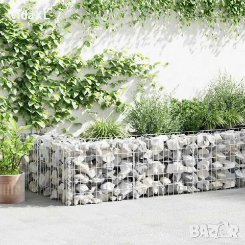 vidaXL Габионна стена, поцинкована стомана, 450x30x50 см（SKU: 143572）, снимка 2 - Градински мебели, декорация  - 56135367