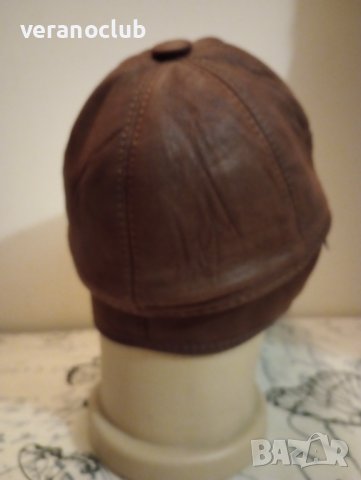 Зимна мъжка шапка Естествен набук Кафява, снимка 2 - Шапки - 35132678