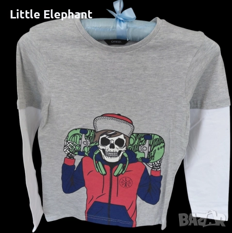 Блузка с дълъг ръкав за 4-5 г момченце"Dont hate skate",Англия/нова