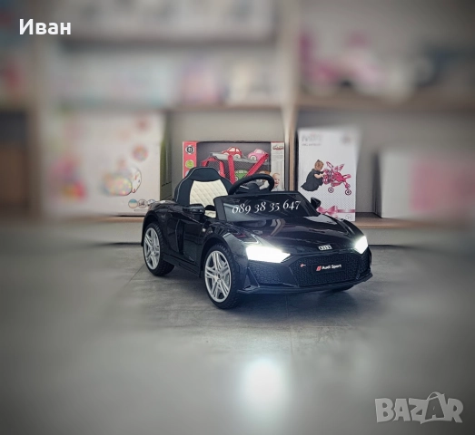 ПРОМОЦИЯ ДО 31.12!НОВО!Акумулаторна кола Audi R8 BLACK с 12V батерия,меки гуми, снимка 2 - Детски велосипеди, триколки и коли - 51740681