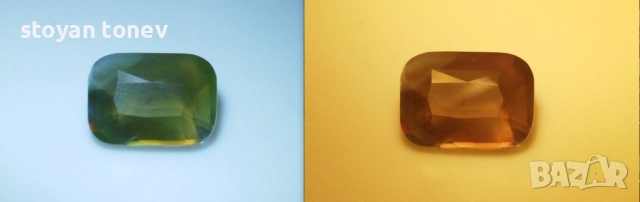 Александрит с великолепен променящ се цвят 1.03кт.! Сертифициран! Нов!, снимка 3 - Други - 51970029