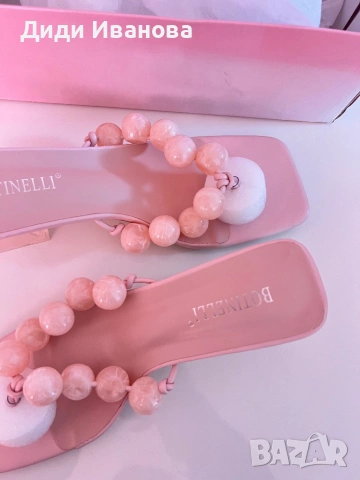 Розови сандали с нисък ток от еко кожа, снимка 3 - Сандали - 54053429