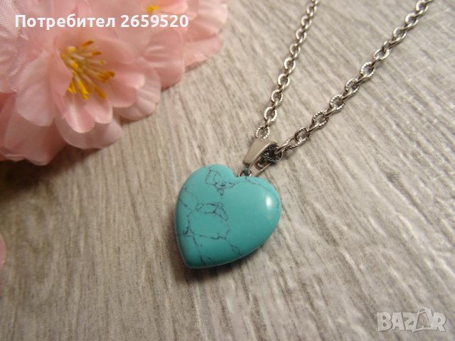 Дамско колие от естествен камък и стомана, снимка 3 - Колиета, медальони, синджири - 39575523