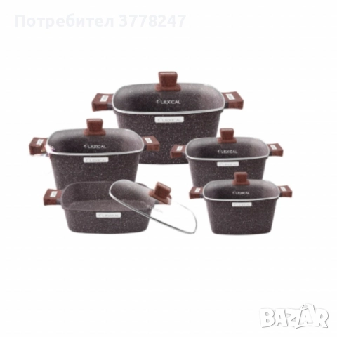 Гранитен комплект касероли от 10 части за кулинарни шедьоври Lexical – IMPERIAL FORGE SERIES, снимка 4 - Съдове за готвене - 52971386