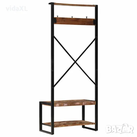 vidaXL Закачалка за дрехи Multicolour Масивна дървесина Възстановена, снимка 3 - Закачалки - 56147519
