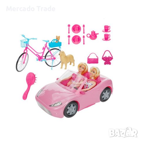 Кукли Бети Mercado Trade, С кабриолет и велосипед, снимка 1 - Кукли - 30781085