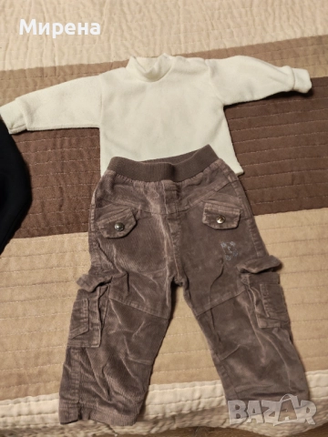 Лот от поларена блузка и джинсови панталонки, размер 6-9 месеца