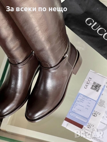 Gucci Дамски Зимни Кожени Ботуши - 2 Налични Цвята Код E1080, снимка 11 - Дамски ботуши - 52347675