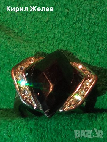 КРАСИВ МЕДЕН СТАР ПРЪСТЕН с ФАСЕТИРАНИ КРИСТАЛ и ЦИТРИН 26605