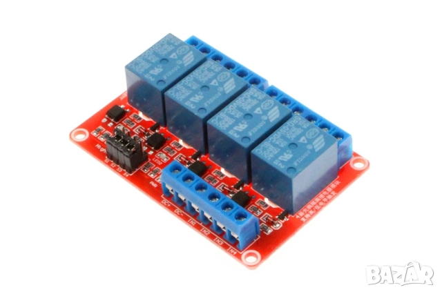 4-канален релеен модул - управление на товари до 10A 250V