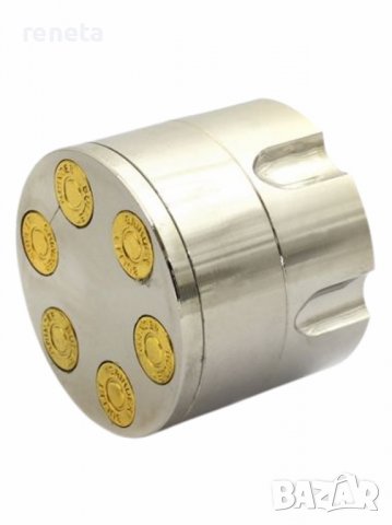 Мелничка за тютюн, Bullet Clip, Метална, 3 части, снимка 2 - Лули - 37060766