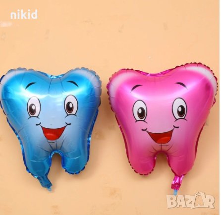 Зъбче зъб фолио фолиев балон хелий или въздух парти рожден ден