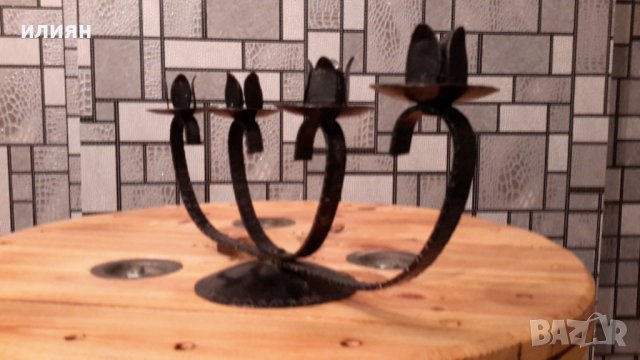 Свещник от ковано желязо , снимка 4 - Декорация за дома - 38386267