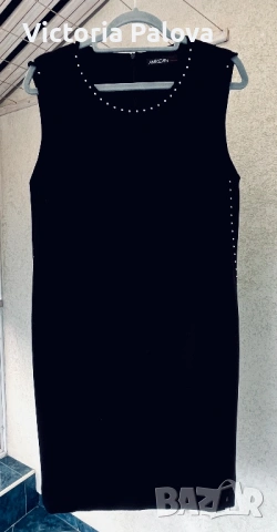 MARCCAIN оригинал черна рокля с метални капси премиум качество и стил, снимка 8 - Рокли - 53309712