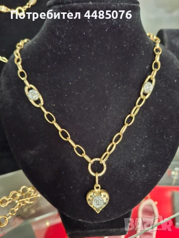 ЗЛАТЕН ДАМСКИ ЛАНЕЦ КОЛИЕ МОДЕЛ ШАНЕЛ , снимка 4 - Колиета, медальони, синджири - 50455941